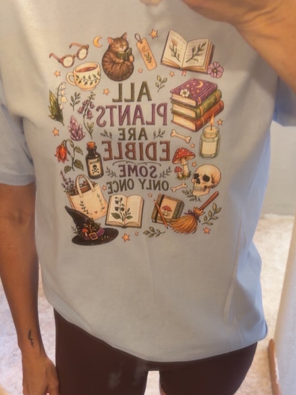 All Plants Are Edible Graphic Tee - Light Blue by